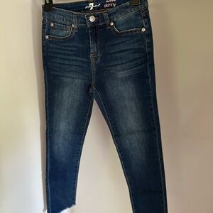 7 For All Mankind Dark Blue Skinny Jeans